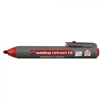 Marcador para Pizarra Blanca Edding Retráctil 12 - Rojo, Punta Redonda 1,5-3 mm, Recargable