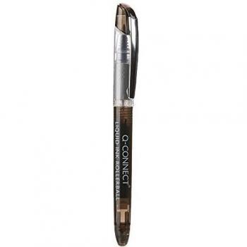 Q - Connect - Bolígrafo roller de tinta líquida, 1 unidad, 0,5 mm, negro