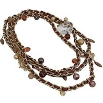 Guess Women's Brown Steel Necklace with Appliques UF306200