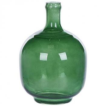 Vaso Decorativo de Vidrio Verde Hecho a Mano 24 cm Forma de Bocciolo para Mesa