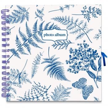 Álbum de Scrapbook para Fotos 26x26 cm, 40 Páginas, Diseño Blue Nature