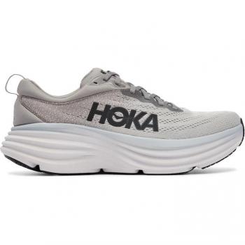 Hoka Bondi 8 Men's Casual Running Shoes - Maximum Cushioning, Sharkskin/Harbor Mist