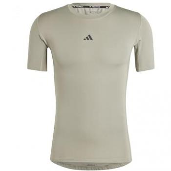 Camiseta Técnica Compresiva Adidas Techfit Verde Slim Fit para Hombre M