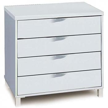 Cajonera Andalucía 1063 - Cómoda Grande de Dormitorio Blanco (80 cm de ancho)