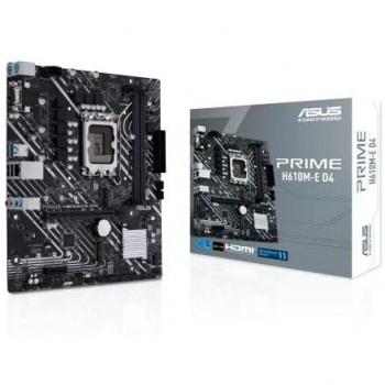 ASUS PRIME H610M-E D4 Micro ATX Motherboard with Intel H610, LGA 1700 Socket, DDR4 Support, SATA3 Interface, PCIe 4.0, Dual M.2 Slots, GbE LAN and USB 3.2 Gen1 A