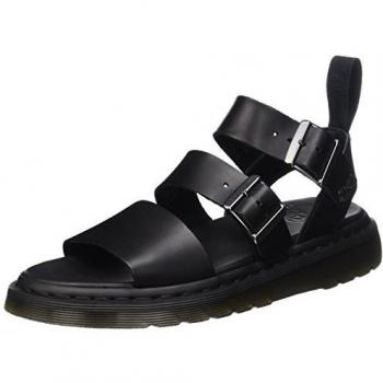 Dr. Martens Gryphon Brando Leather Ankle Strap Sandals, Black, Size 40