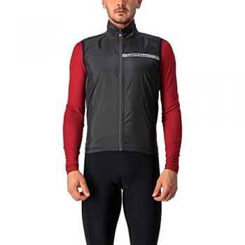 Chaleco Cortavientos Castelli Squadra Stretch Negro Gris Oscuro para Hombre - Talla XL