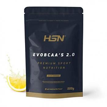 BCAA 12:1:1 con Glutamina HSN Evobcaa's 2.0 | Sabor Limón 500 gr | 45 Tomas por Envase de Aminoácidos Ramificados (Leucina +
