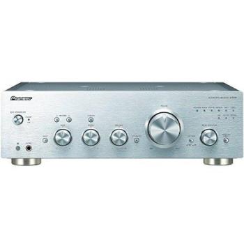 Pioneer A-70DA(S) Amplificador estéreo Integrado (Convertidor D/A, Potencia 2 x 90 W, preamplificador balanceado, Entrada MM/MC de Fono analógico, Acabado en Aluminio, Plateado