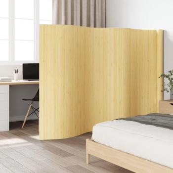 Biombo divisor de ambientes con luz natural 165x600 cm en Bambú color natural claro
