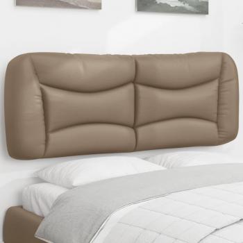 Cabecero de cama acolchado cuero sintético capuchino 140 cm Vidaxl Marrón