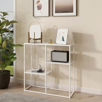 Mesa Consola Strömstad 3 Estantes Acero Blanco Mate 80 x 80 x 26 cm