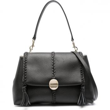 Chloé Women's Penelope Leather Shoulder Bag in Black | Size UNI | CHC23US569K15PENELOPE001