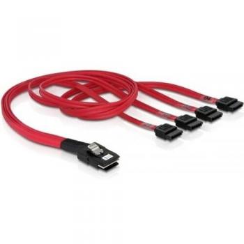 DeLock 4 cables mini SAS de 36 pines a 4 SATA de 50 cm.