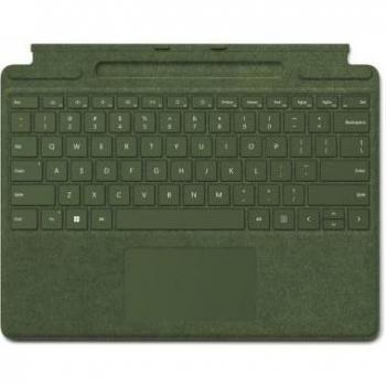 Microsoft Surface Pro Signature Type Cover - Alcantara, Color Verde Bosque, Diseño QWERTY Español