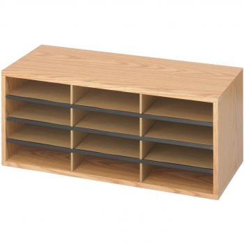Safco 12 Compartment Literature Organiser - Oak