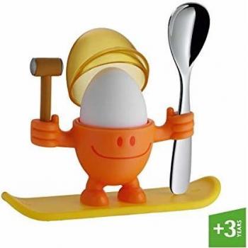 WMF McEgg Snowboarder - Huevera con cuchara, color naranja