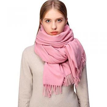 RIIQIICHY Cachemira Invierno Bufanda Pashmina Chal Mantón para Mujeres Rosa Oscuro Más Grueso Cálida Grande Larga Manta