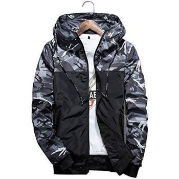 shepretty Hombre Softshell Funciones Chaqueta para Exterior Impermeable, Gris, 3XL