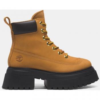 Botas Timberland Sky 6 de mujer en piel color mostaza, modelo con cordones, talla 39