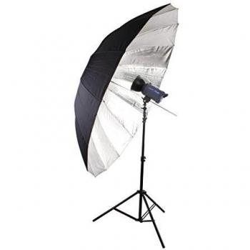 Paraguas Reflector Gigante Plata/Negro 180cm SM-09