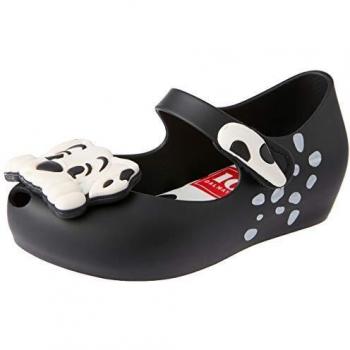mini melissa Ultragirl + 101 Dalmatians Black and White Fantasy Print Flat Ballet Flats for Baby - 24