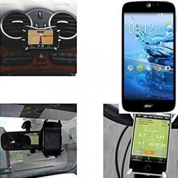 soporte para coche y para mesa etc. para ACER Liquid Jade Z Plus, negro araña. montaje de la salida aire, espejo retrovisor, bicicletas, etc. Trípode - K-S-Trade