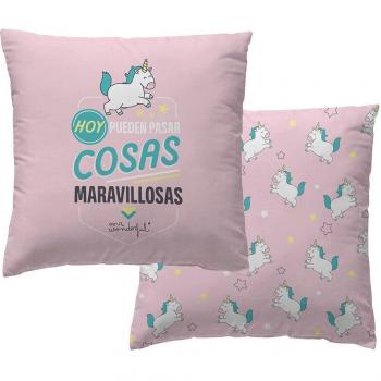 Funda de cojín COSAS MARAVILLOSAS 45x45 cm 100% algodón 144 hilos