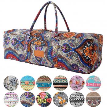 #DoYourYoga Yogabag »Ghanpati« / Yoga mat bag made of high-class Canvas, for EXTRA THICK yogamats / pilatesmats up to 186 x 62 x 1,5 cm, knallige Blumen