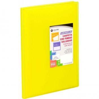 Carpeta 40 fundas soldadas a4 tapa flexible color amarillo carchiplas