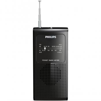 Philips AE1500/00 - Radio AM/FM con Control de Volumen, 100 mW RMS, Color Negro