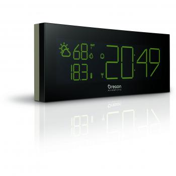 Oregon Scientific BAR292 - Estación meteorológica con reloj despertador, temperatura y humedad interior y exterior, pantalla LCD a color, USB, negro/gris