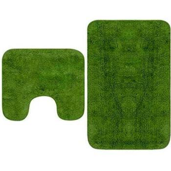 vidaXL Conjunto de Alfombrillas de Baño de Tela 2 Piezas Verde Decoración Casa
