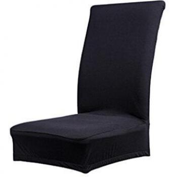 Cubierta de Asiento Funda de Silla Comedor Spandex Poliéster Negro