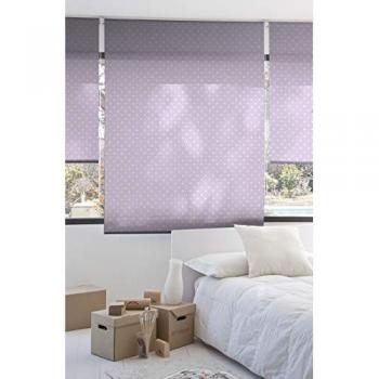 Estor Enrollable Translúcido Estampado Motas Malva 150 x 250 cm con Fácil Instalación y Envío Gratis