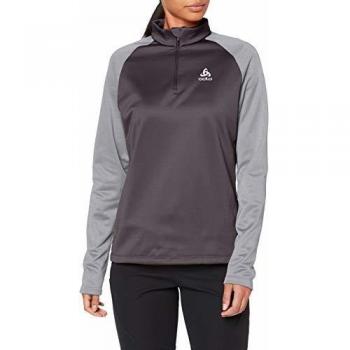 Odlo Midlayer 1/2 Zip PLANCHES Jersey, Mujer, Graphite Grey-Grey Melange, Extra-Small