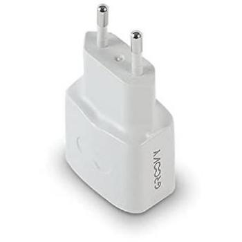 Cargador de pared Groovy USB + USB-C 3.1A, color blanco Pantone C01, incluye 1 puerto USB y 1 puerto USB-C, adaptador de corriente compatible con todos los dispositivos con entrada Type-C