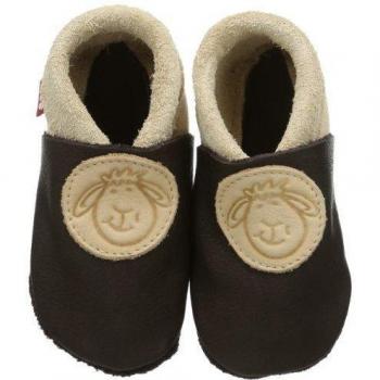 Pololo Horst das Schaf 100610-2425 - Zapatillas de casa de cuero para niños, color marrón, talla 24/25
