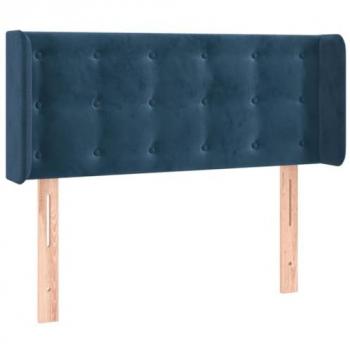 Cabecero con LED de terciopelo azul oscuro 83x16x78/88 cm