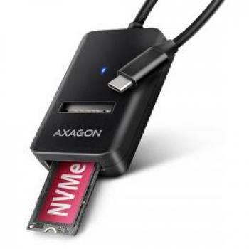 Adaptador AXAGON ADM2-CM USB-C 3.2 Gen2 - M.2 NVMe/SATA SSD con cable de 10 cm y velocidad de 10 Gbps