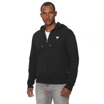 Sudadera Guess Jeans de Hombre Regular Fit con Cremallera en Color Negro