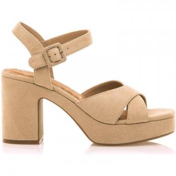 Sandalias de tacón mujer Britt beige Mustang