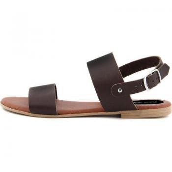 Sandalias Planas de Cuero para Mujer Fashion Attitude FAME2322MC103 BROWN