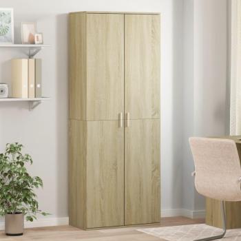 Aparador alto de madera de ingeniería roble Sonoma 70x35x180 cm Marrón