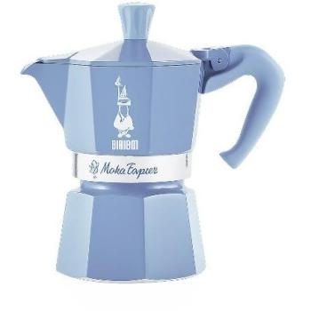 Set Cafetera Italiana Bialetti Moka Express 3 Tazas Azul con Café de Almendra 250g