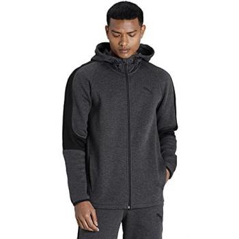 Puma Evostripe Core Full-Zip Hoodie in Grey Heather Cotton