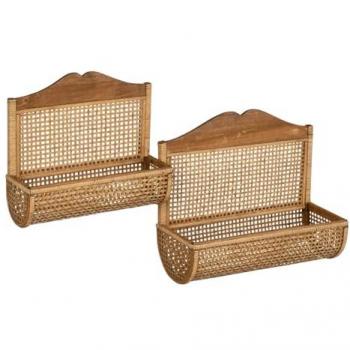 Perchero de Pared Bambú 50,5 x 20 x 42,5 cm (2 Unidades)