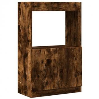 Aparador de Madera de Ingeniería Roble Ahumado 63x33x100 cm, Librería, Estante y Mueble de Libros, Armario Estantería de Libros