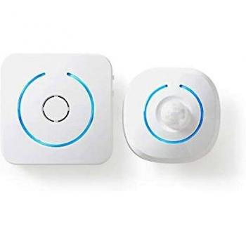 NEDIS ALRMMW20WT Timbre del Detector de Movimiento del Sistema de Seguridad Doméstica | 8 Tonos | Señales con luz y Sonido