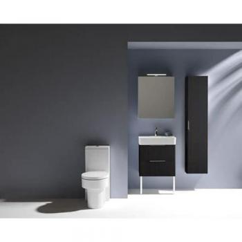 Espejo de baño LED Base 600 mm, 1 puerta bisagra izquierda, color gris tráfico